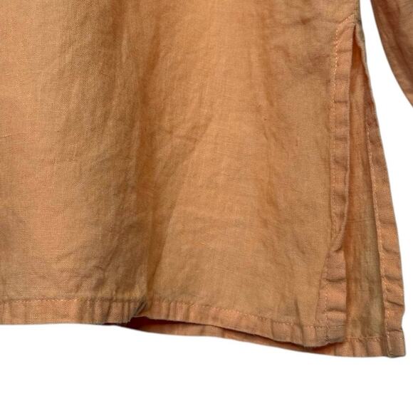 Eileen Fisher Irish Linen Button Front Tunic Top Lagenlook Minimalist Size Small - Picture 3 of 5